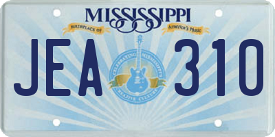 MS license plate JEA310
