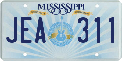MS license plate JEA311