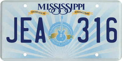 MS license plate JEA316