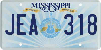 MS license plate JEA318