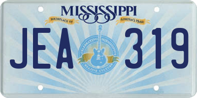 MS license plate JEA319