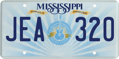 MS license plate JEA320