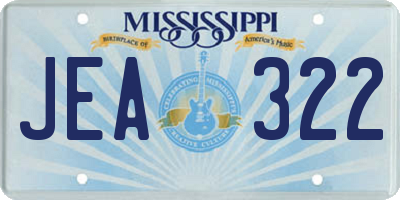 MS license plate JEA322