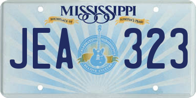 MS license plate JEA323