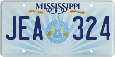 MS license plate JEA324
