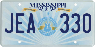 MS license plate JEA330