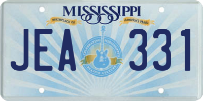 MS license plate JEA331