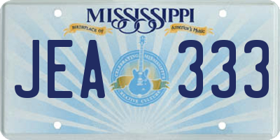 MS license plate JEA333