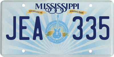 MS license plate JEA335