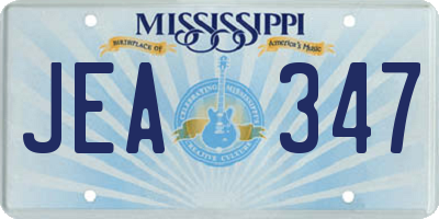 MS license plate JEA347