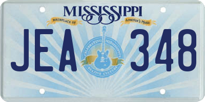 MS license plate JEA348