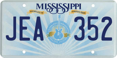 MS license plate JEA352