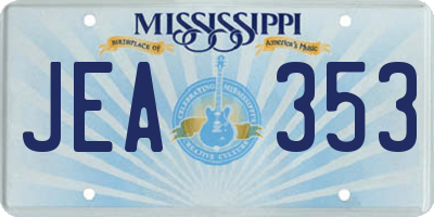 MS license plate JEA353