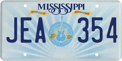 MS license plate JEA354