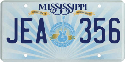 MS license plate JEA356