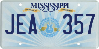 MS license plate JEA357