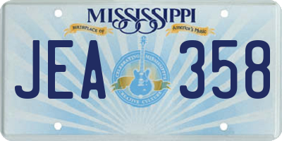 MS license plate JEA358