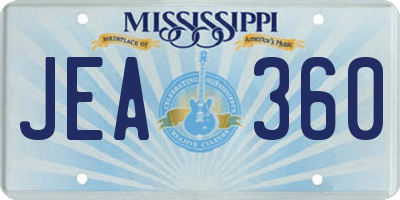 MS license plate JEA360