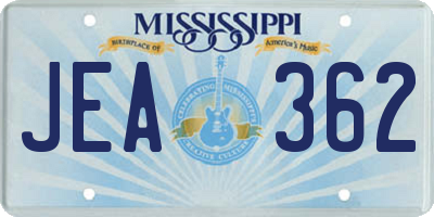 MS license plate JEA362