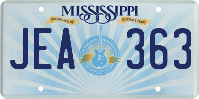 MS license plate JEA363