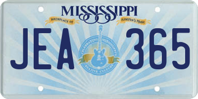 MS license plate JEA365