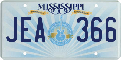 MS license plate JEA366