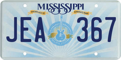 MS license plate JEA367