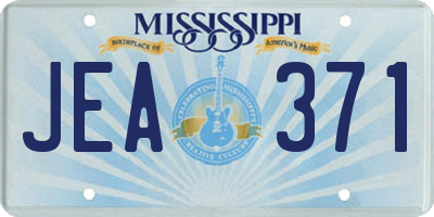 MS license plate JEA371