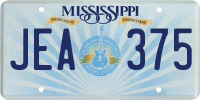MS license plate JEA375