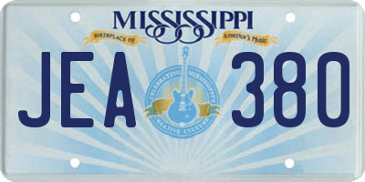 MS license plate JEA380