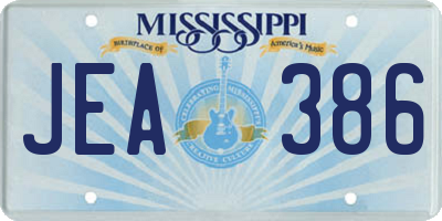 MS license plate JEA386