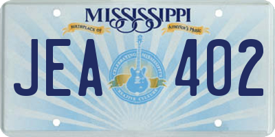 MS license plate JEA402