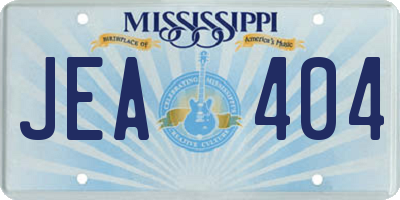 MS license plate JEA404