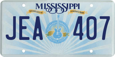 MS license plate JEA407