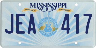 MS license plate JEA417