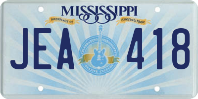 MS license plate JEA418