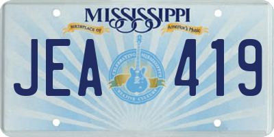 MS license plate JEA419