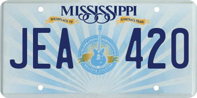 MS license plate JEA420