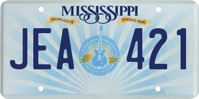 MS license plate JEA421