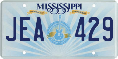 MS license plate JEA429