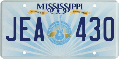 MS license plate JEA430