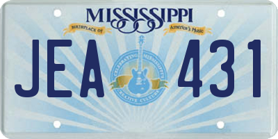 MS license plate JEA431