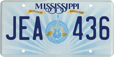 MS license plate JEA436