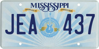 MS license plate JEA437