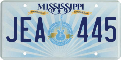 MS license plate JEA445