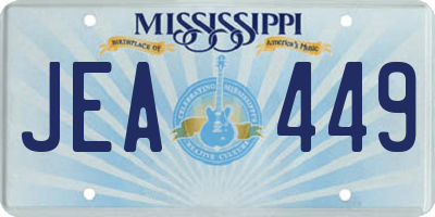 MS license plate JEA449