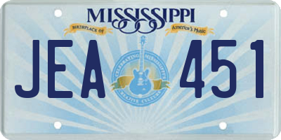 MS license plate JEA451