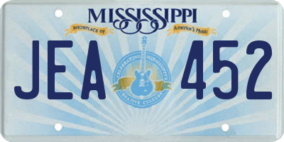 MS license plate JEA452