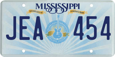 MS license plate JEA454