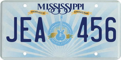 MS license plate JEA456